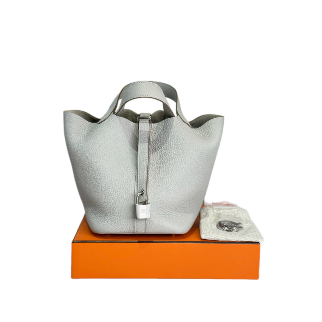 Hermes Picotin 18cm TC Bag 80 Gris Perle