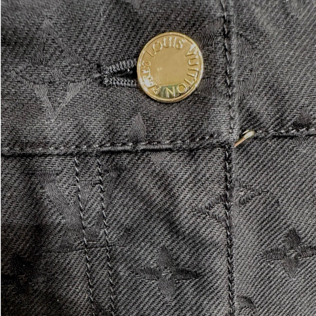 Louis Vuitton 2024 Monogram Jacquard Denim Shorts Black #38