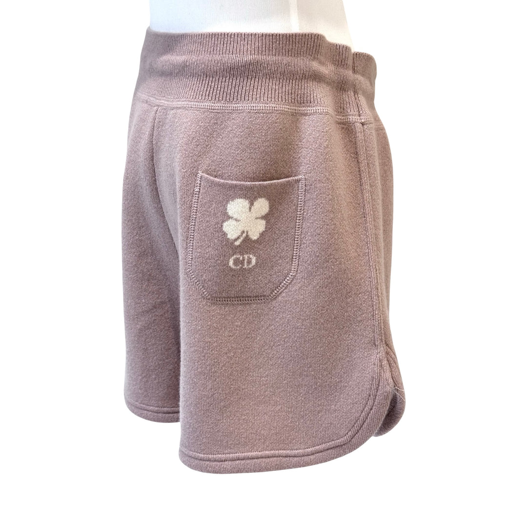 Dior Light Pink Cashmere Drawstring Shorts #34