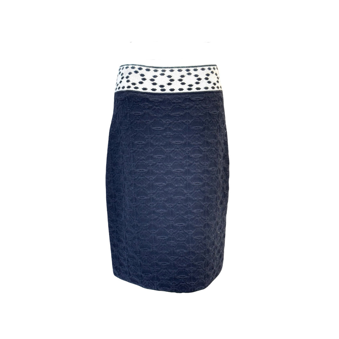 Hermes Black/White Cashmere Silk Skirt #38