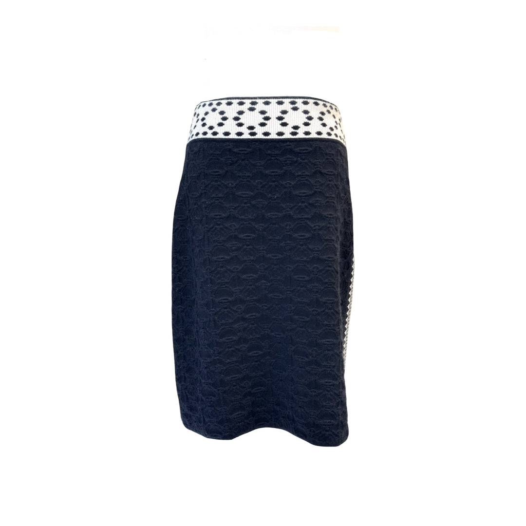 Hermes Black/White Cashmere Silk Skirt #38