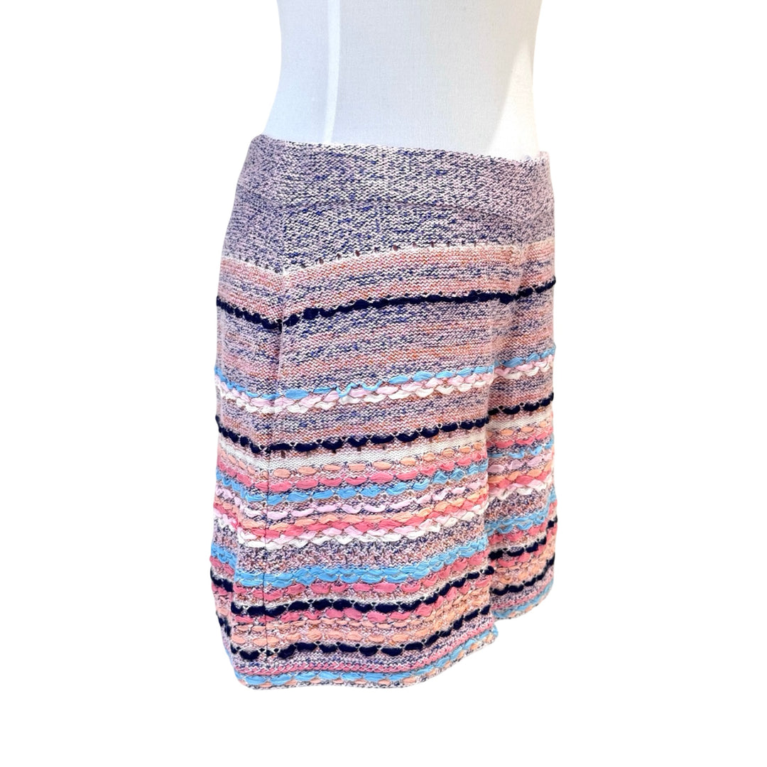 Chanel Pink Silk/Cotton Knitted Stripe Shorts #34