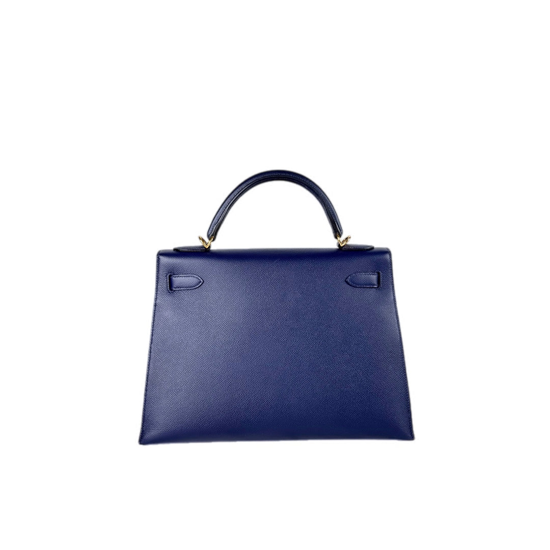 Hermes Kelly 32 Epsom Blue Bag