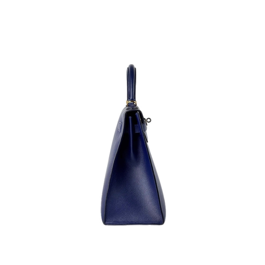 Hermes Kelly 32 Epsom Blue Bag
