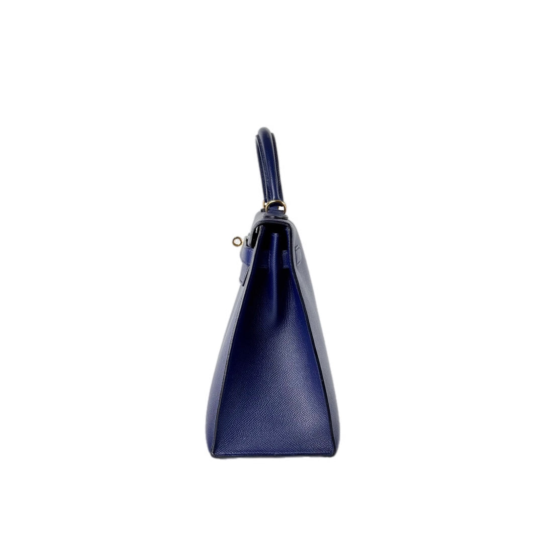 Hermes Kelly 32 Epsom Blue Bag
