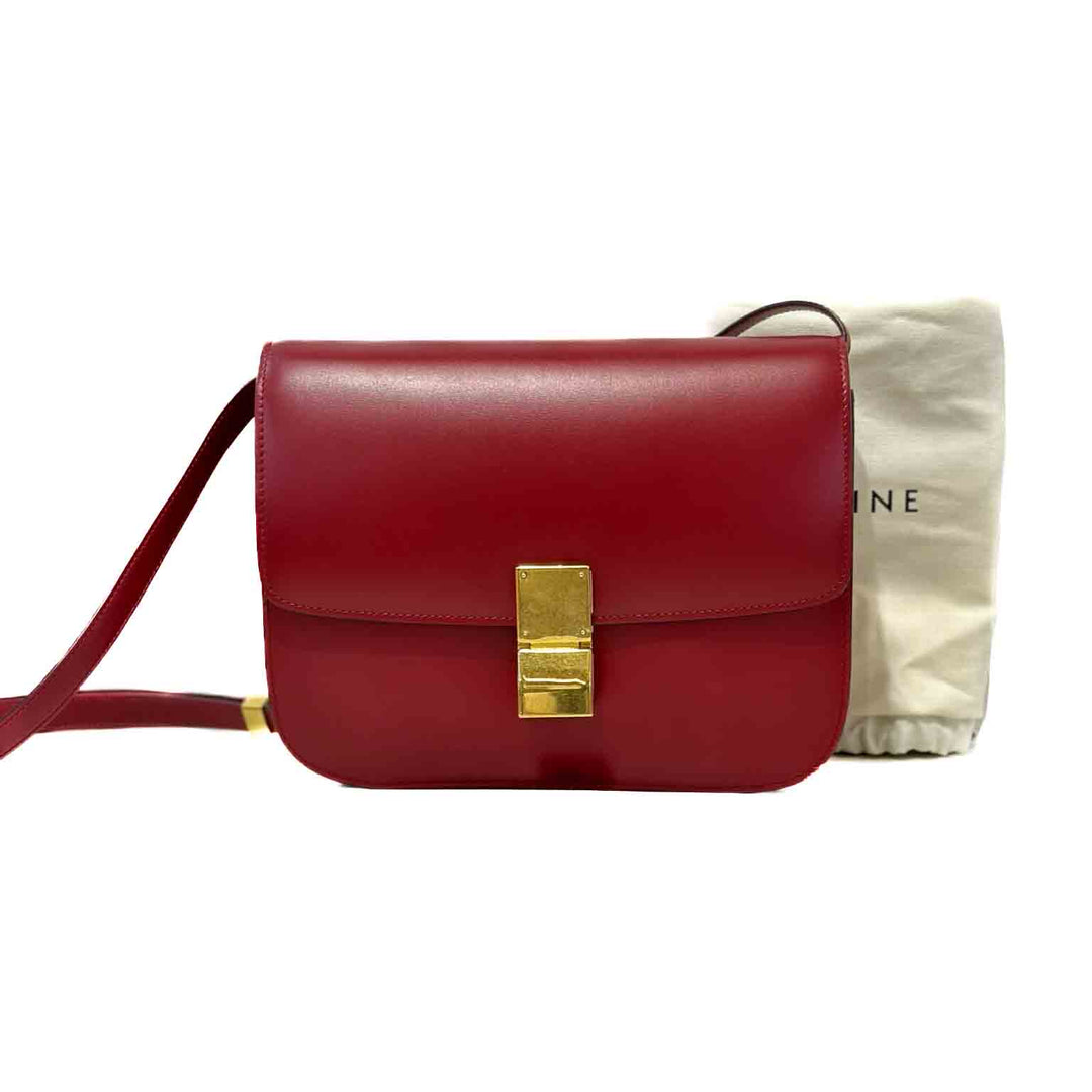 Celine Medium Red Classic Box Bag