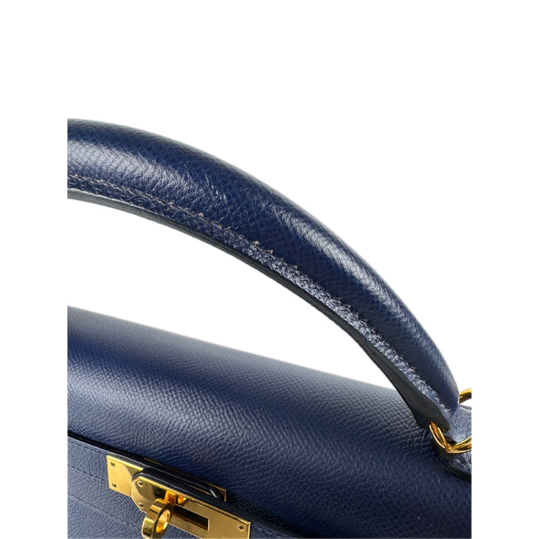 Hermes Kelly 32 Epsom Blue Bag