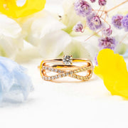 Natural White Diamond Ring D0.357ct,18K