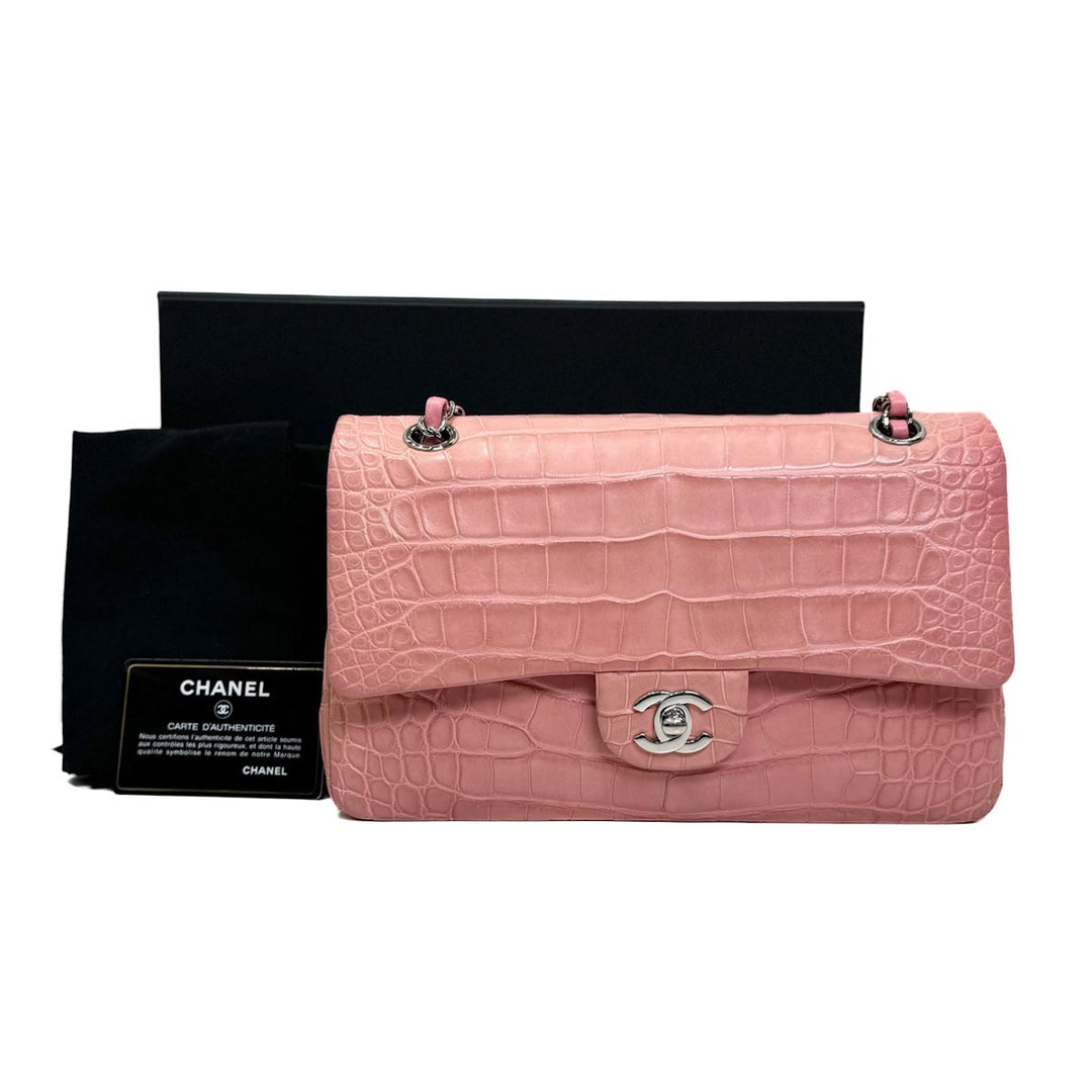 Chanel Alligator Medium Pink Classic Flap Bag