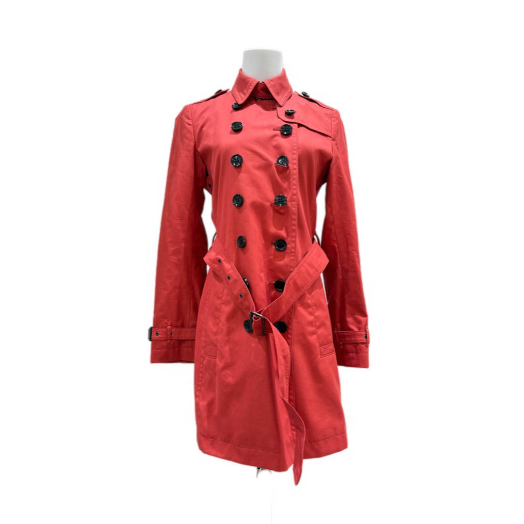 Burberry Red Long Trench Coat UK8