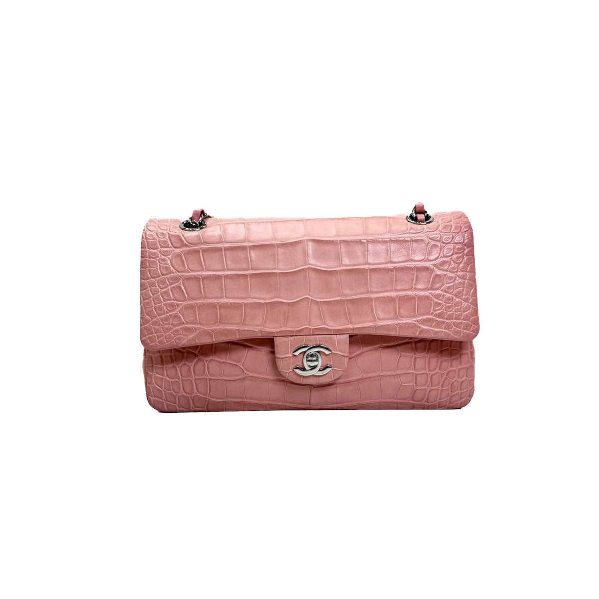 Chanel Alligator Medium Pink Classic Flap Bag JK Store