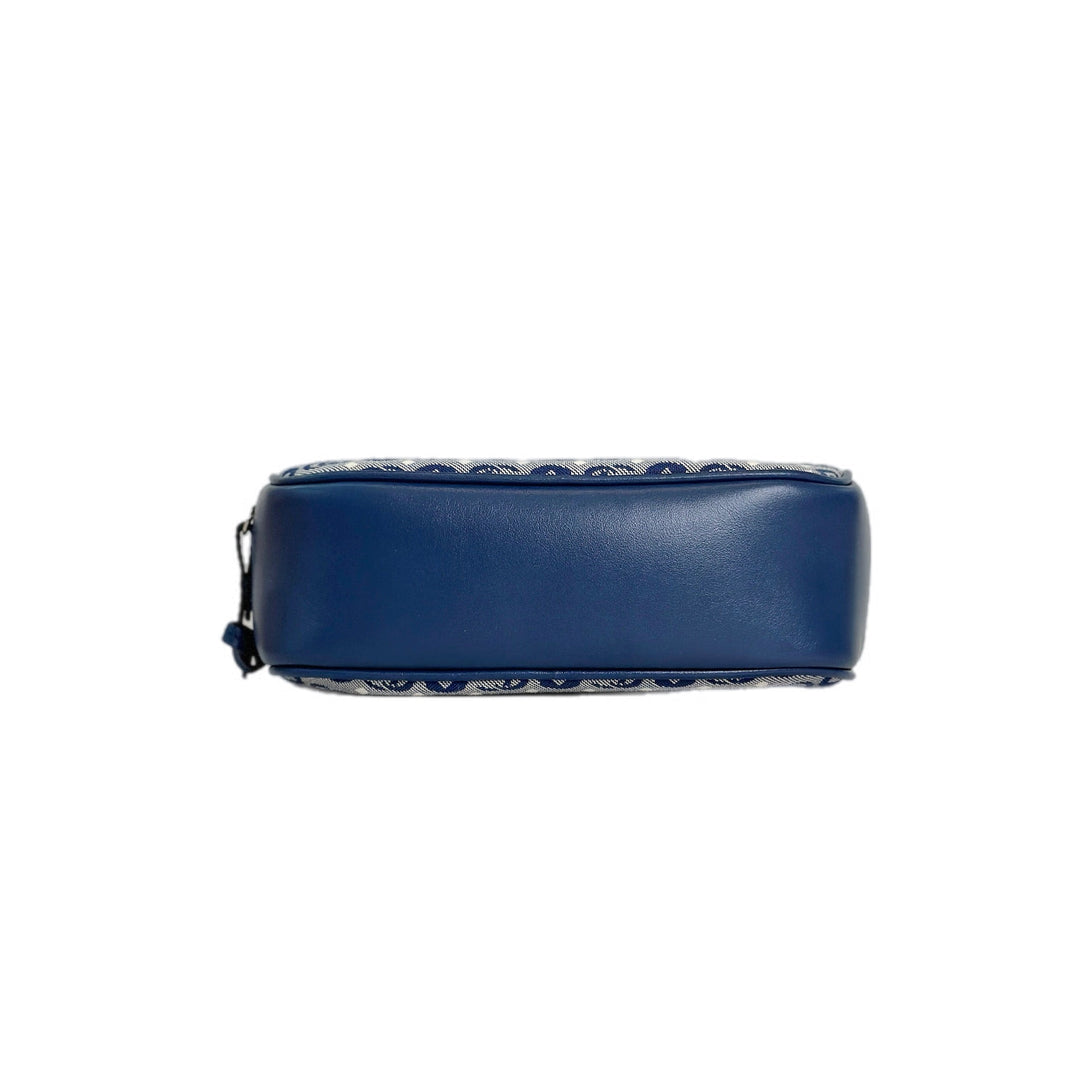Gucci Kid GG Camera Bag Blue with Red Handle