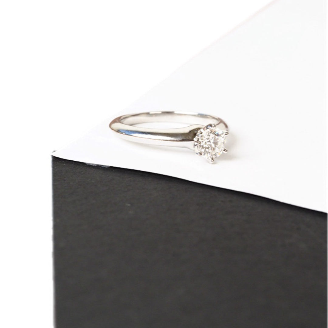 Tiffany Pt950 Diamond Ring 0.52ct #51