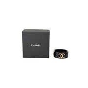 Chanel Black And Gold CC Logo Bangle S