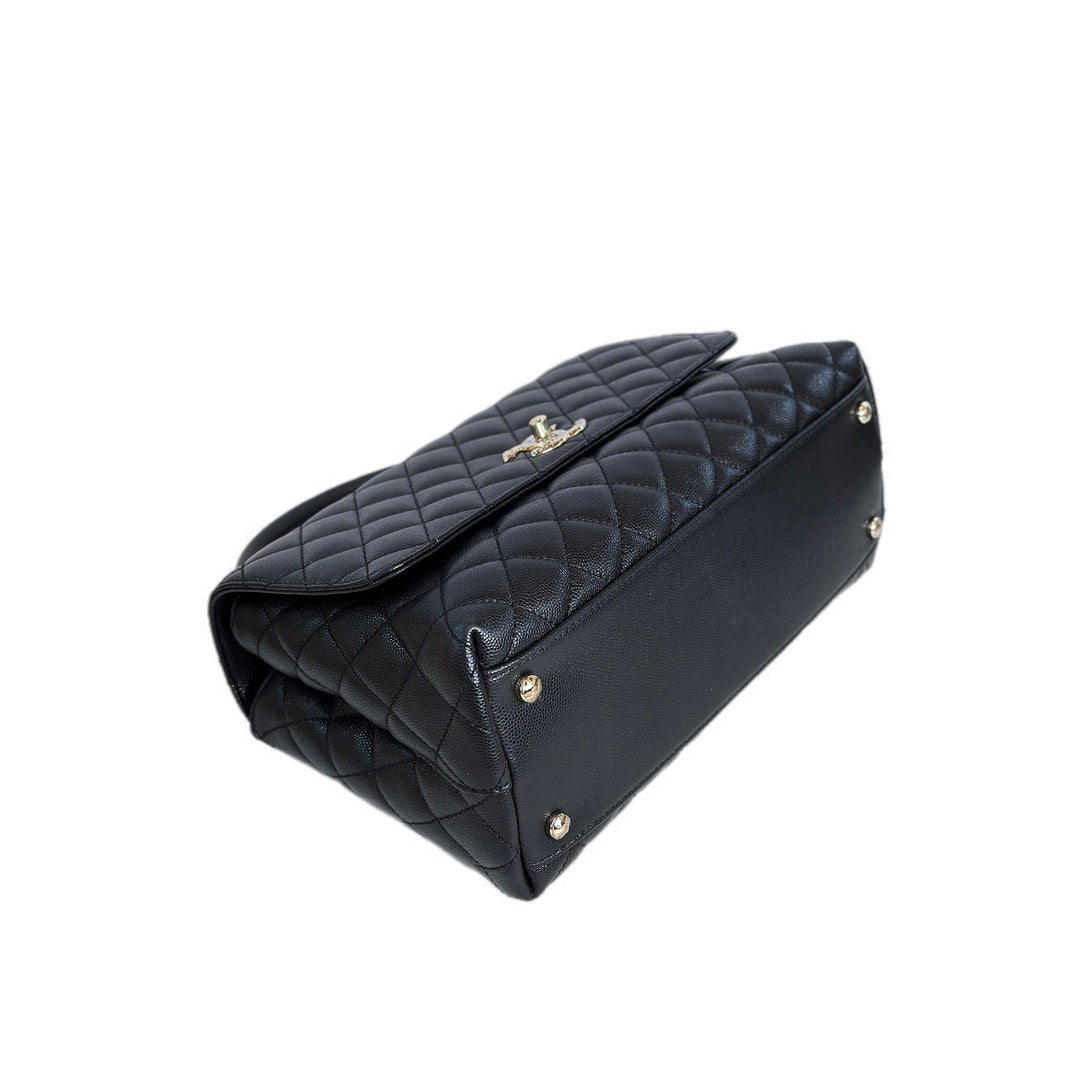 Chanel Coco Handle Medium Black Caviar Bag
