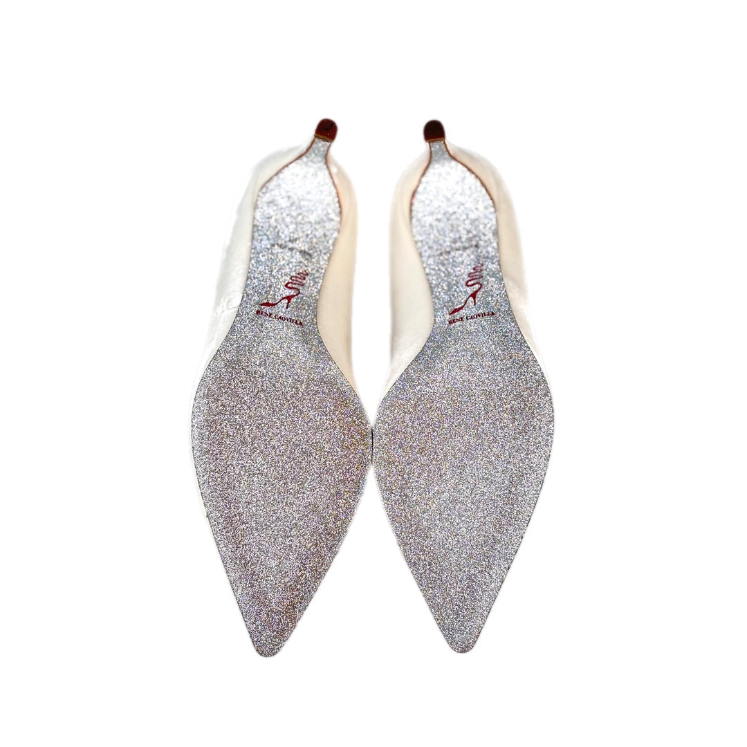 Rene Caovilla White High Heel Shoes #38