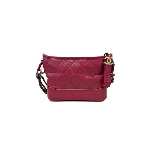 Chanel Small Aged Calfskin Gabrielle Bag Burgundy - Jiaxyk