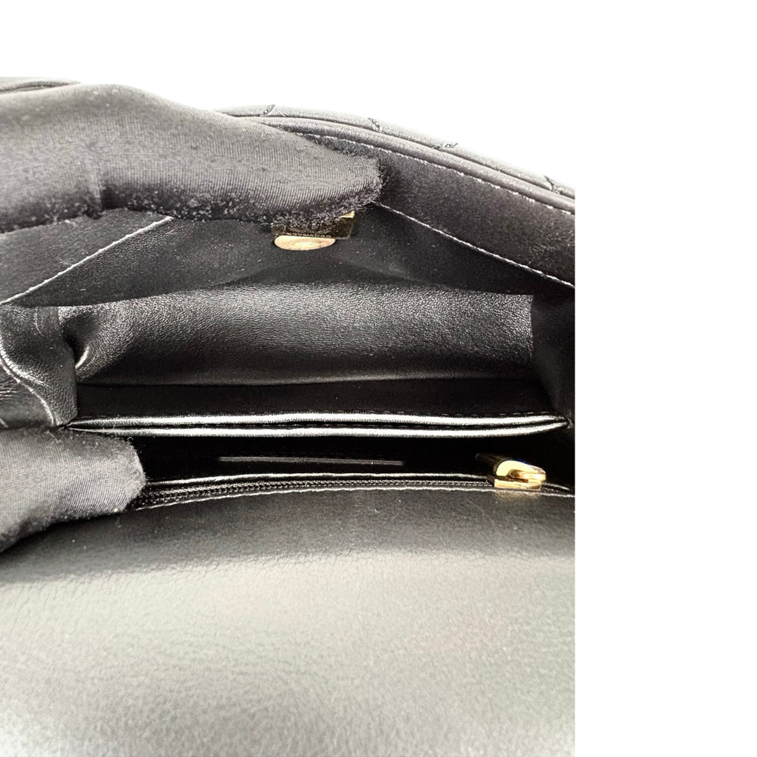 Chanel Crystal Quilted Black Mini Coco Handle Bag