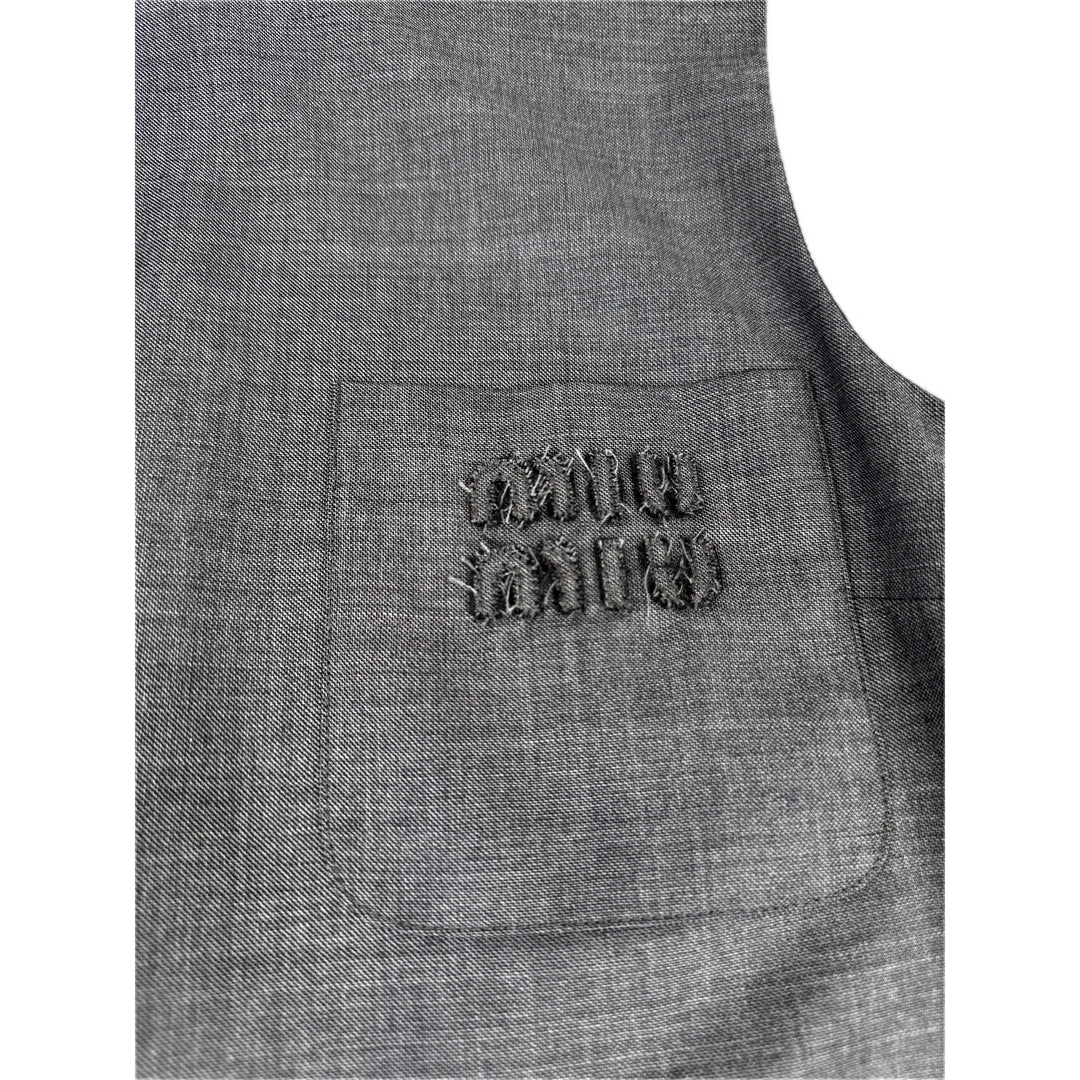 Miumiu Clothing Sleeveless Grey Mini Dress #36