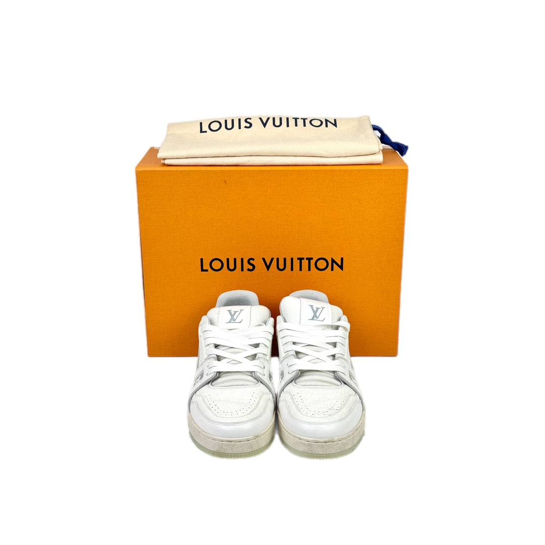 Louis Vuitton Trainer Sneaker White Shoe #7.5