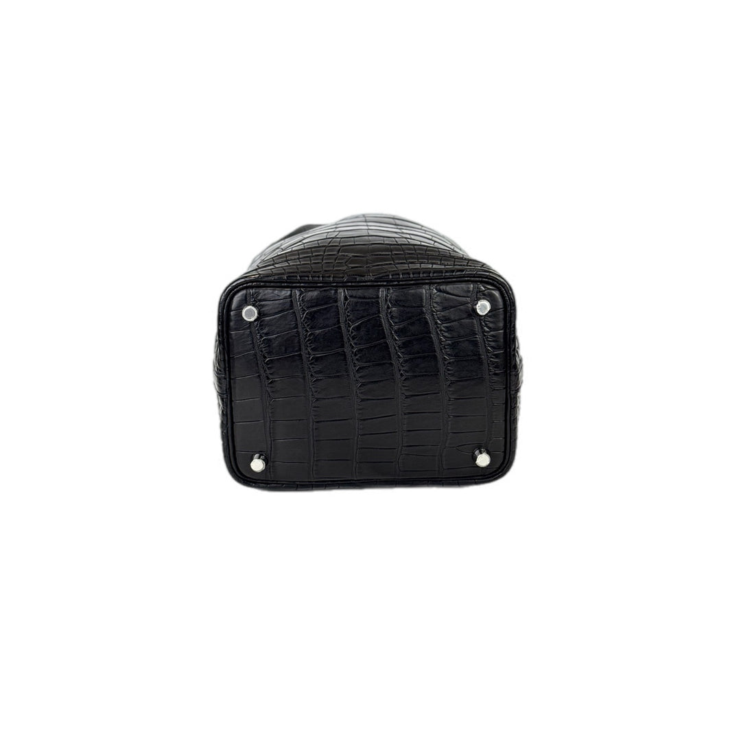 Hermes Picotin 18cm Bag Black Alligator Matt