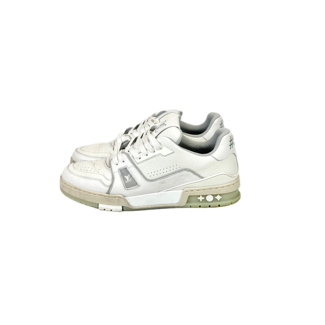 Louis Vuitton Trainer Sneaker White Shoe #7.5