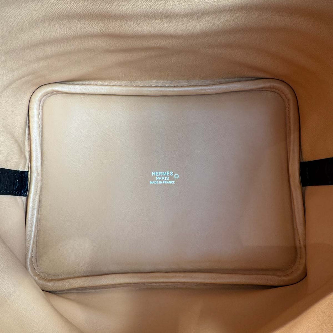 Hermes Picotin 18cm Bag Black Alligator Matt