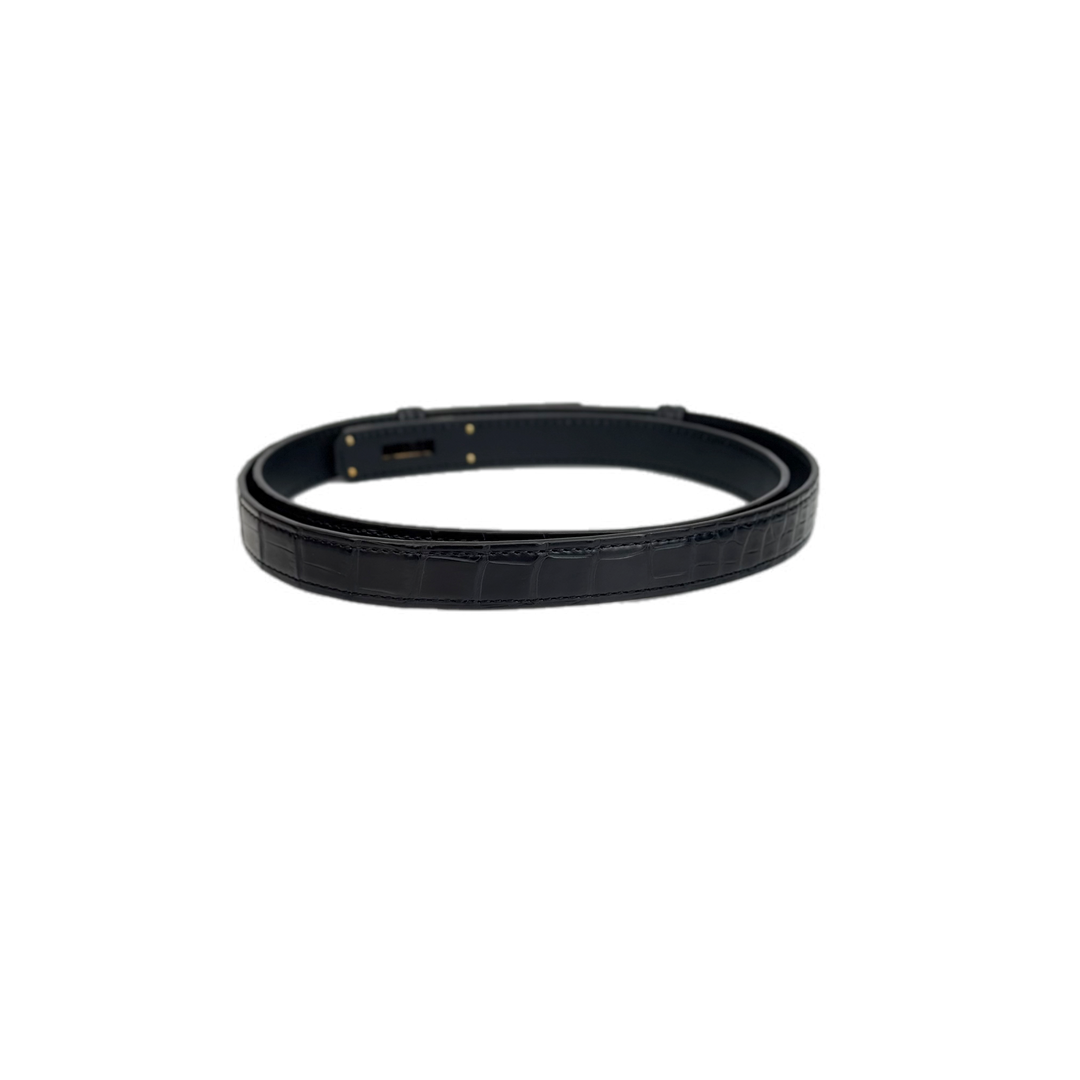 Hermes Kelly Alligator Mate Belt Black - Jiaxyk
