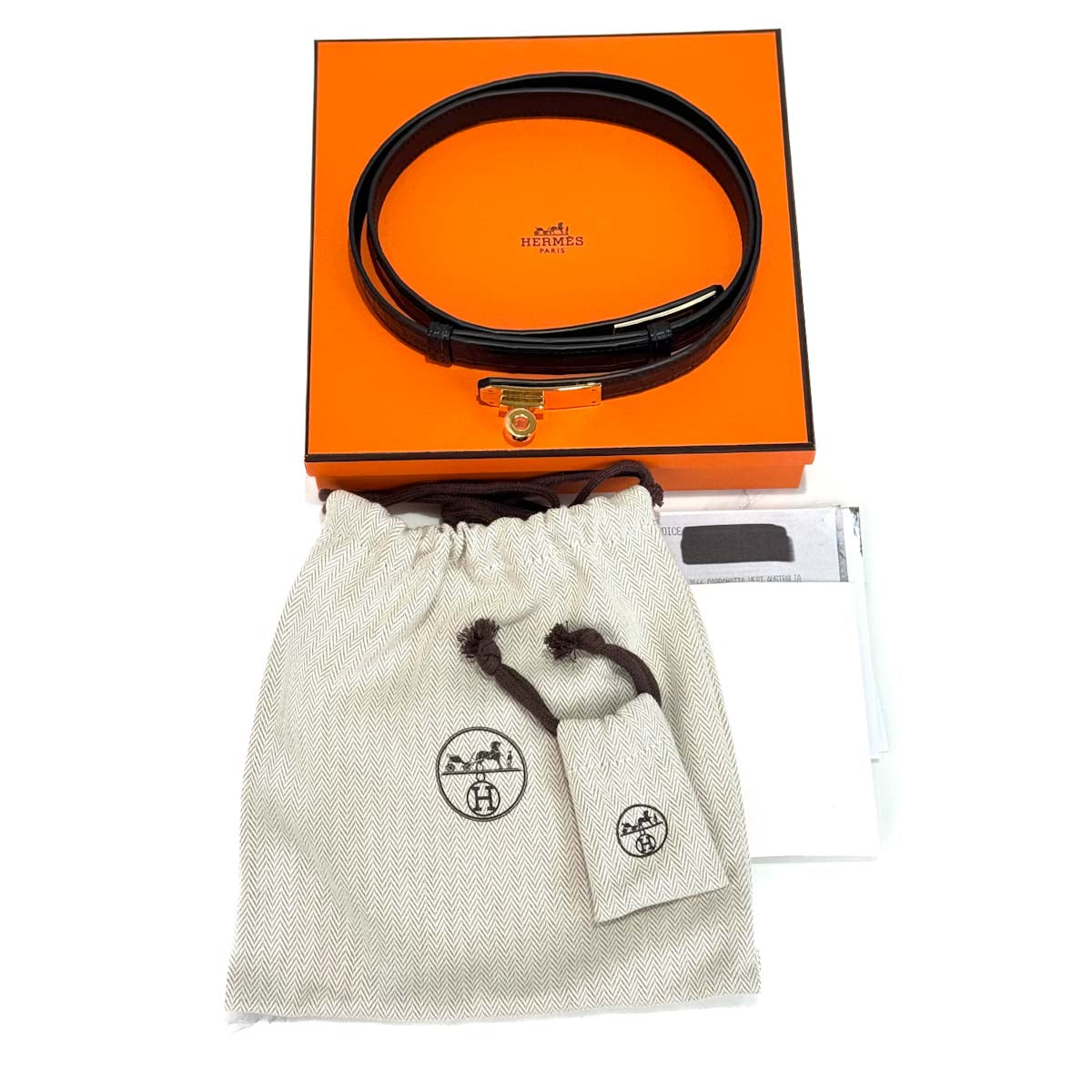 Hermes Kelly Alligator Mate Belt Black - Jiaxyk