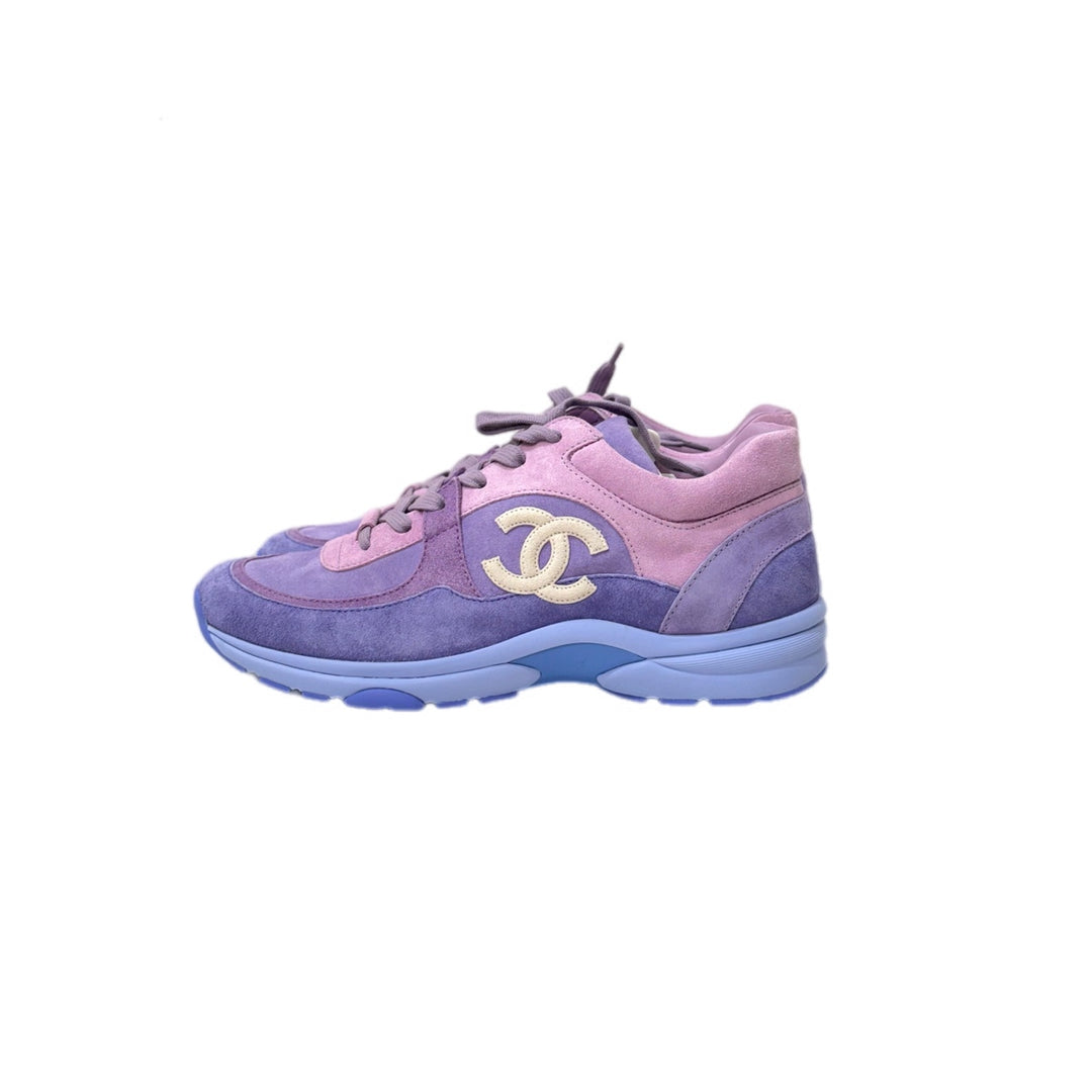 Chanel Purple Suede Calfskin Sneakers #39.5 - Jiaxyk