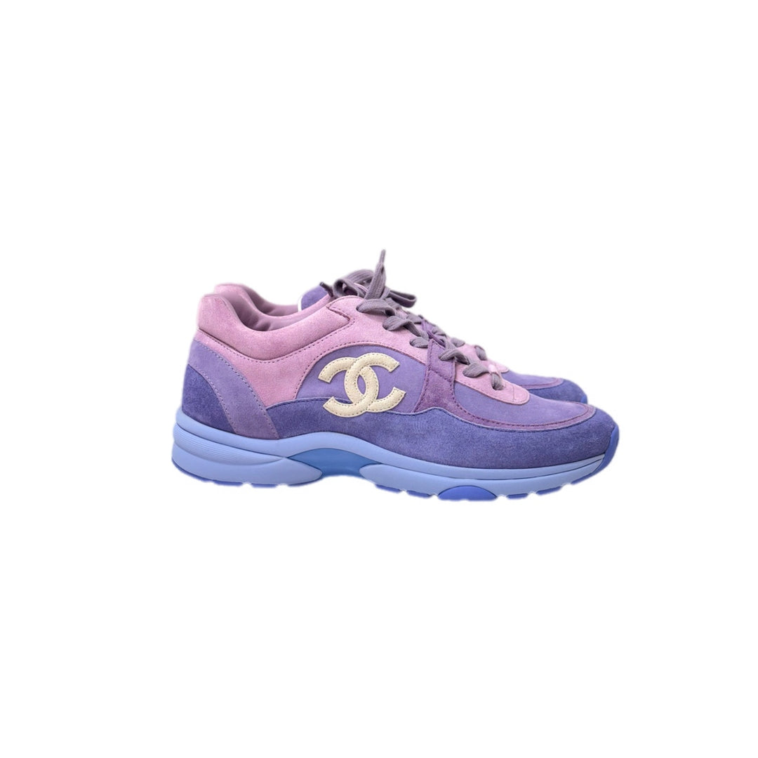 Chanel Purple Suede Calfskin Sneakers #39.5 - Jiaxyk