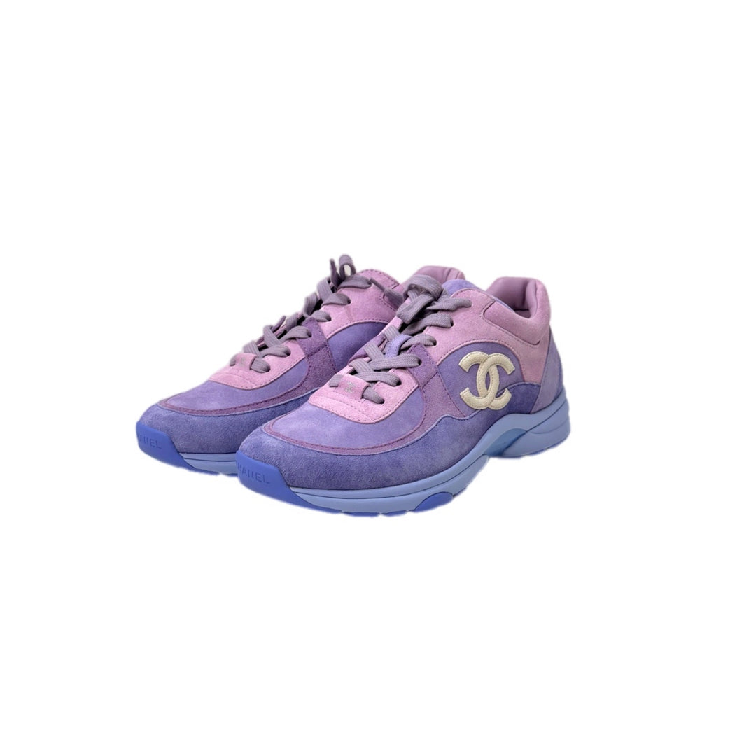 Chanel Purple Suede Calfskin Sneakers #39.5 - Jiaxyk