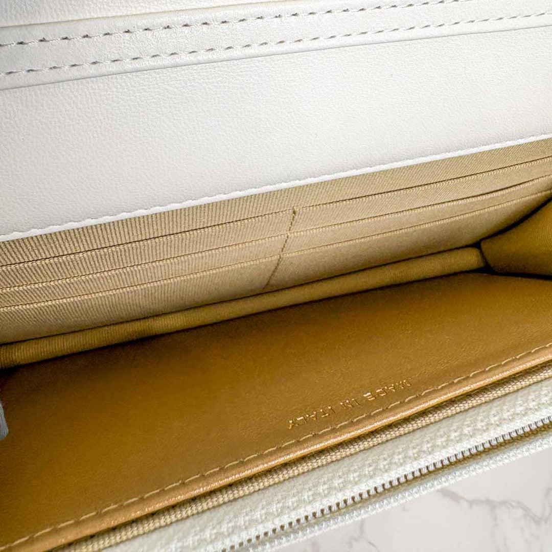 Chanel White Classic Flap  Woc with Crush Pearl Bag