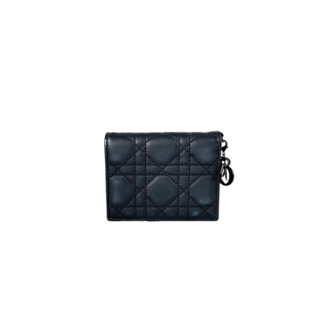 Dior Lady Dior Black Leather Wallet