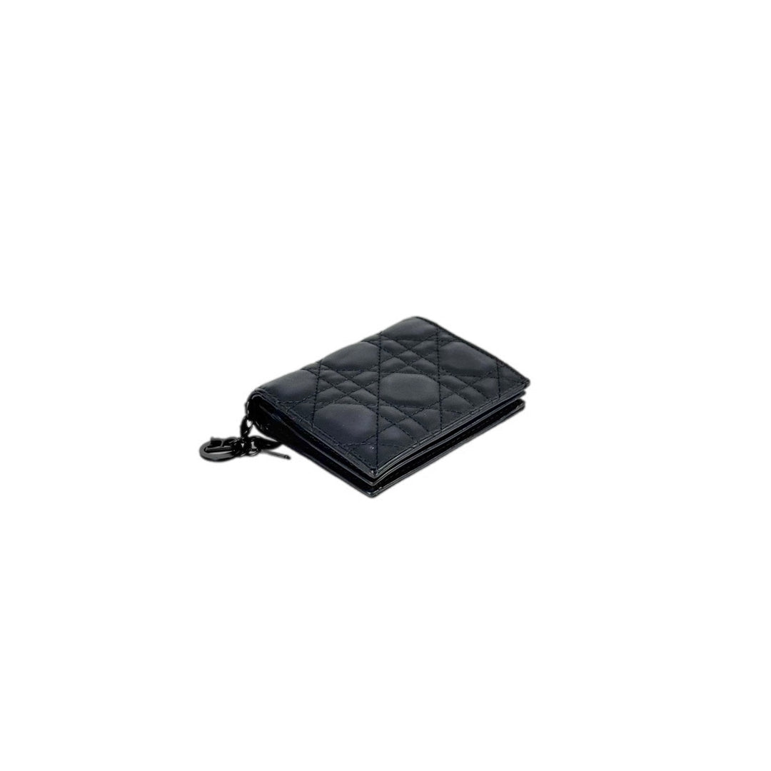 Dior Lady Dior Black Leather Wallet