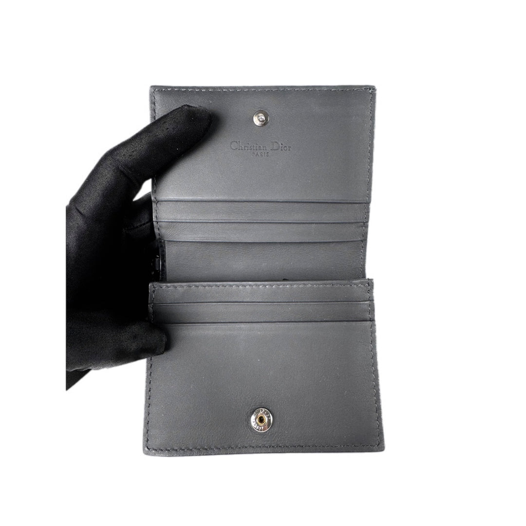 Dior Lady Dior Black Leather Wallet