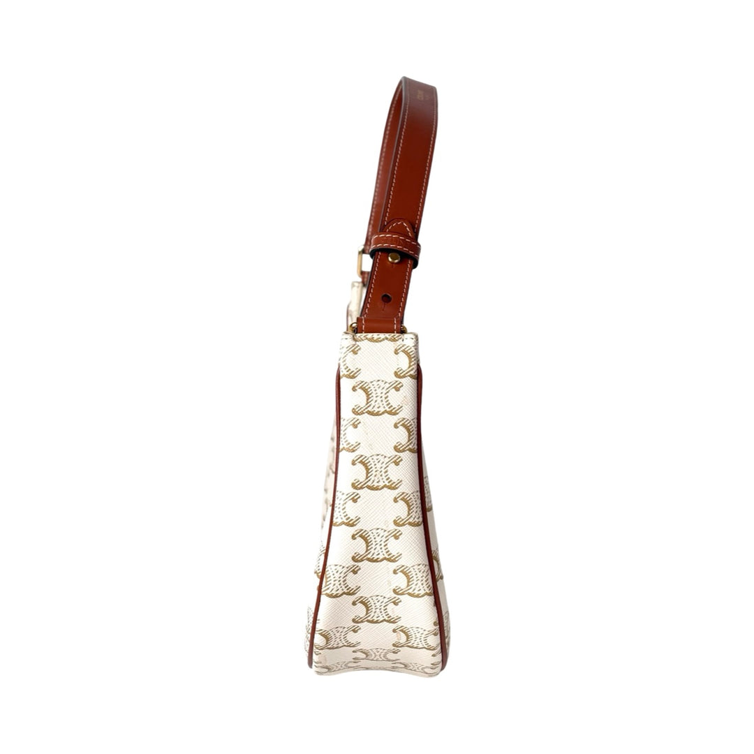 Celine Ava Medium White Hobo Bag