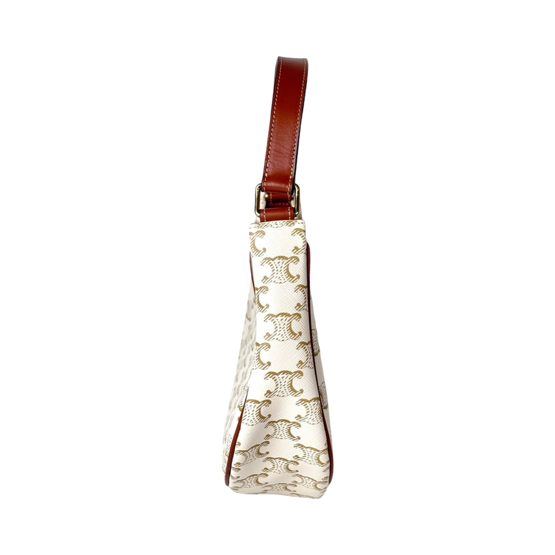 Celine Ava Medium White Hobo Bag