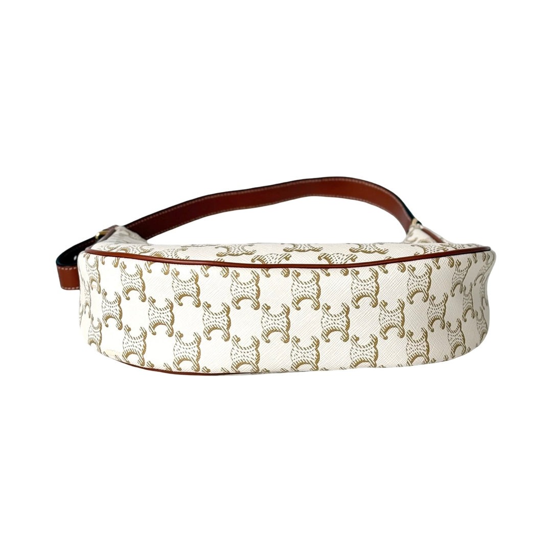 Celine Ava Medium White Hobo Bag