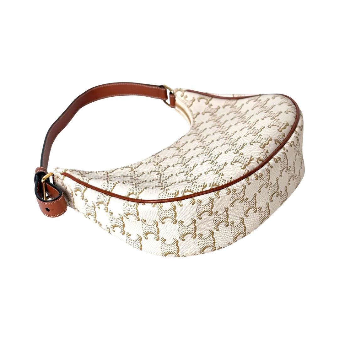 Celine Ava Medium White Hobo Bag
