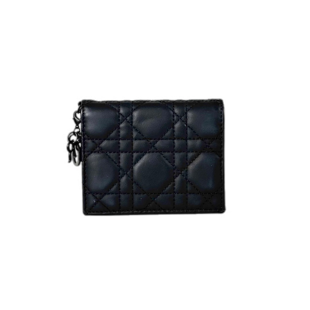 Dior Lady Dior Black Leather Wallet