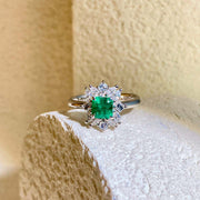 Emerald Ring D0.58 d0.52ct PT,Columbia Minor
