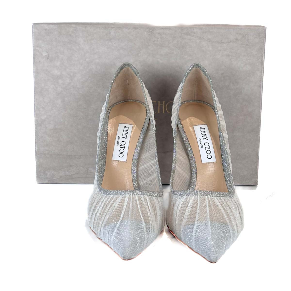 Jimmy Choo Silver Glitter High Heel #42