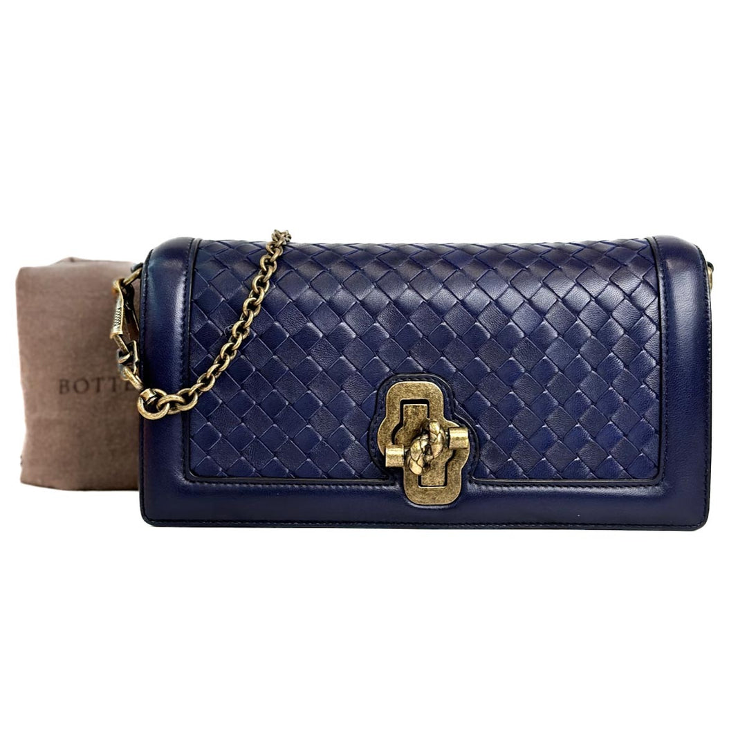 Bottega Veneta Blue Olimpia Knot Bag