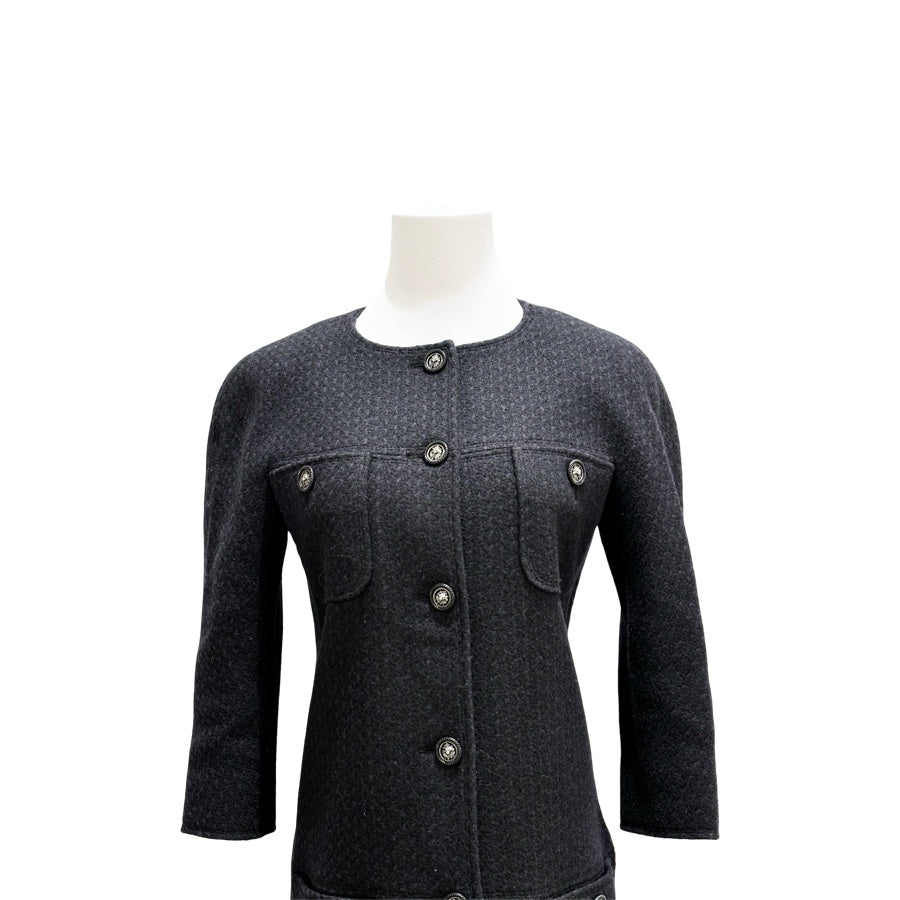 Chanel Black /Blue Tweed Jacket #34