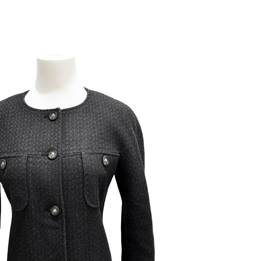 Chanel Black /Blue Tweed Jacket #34