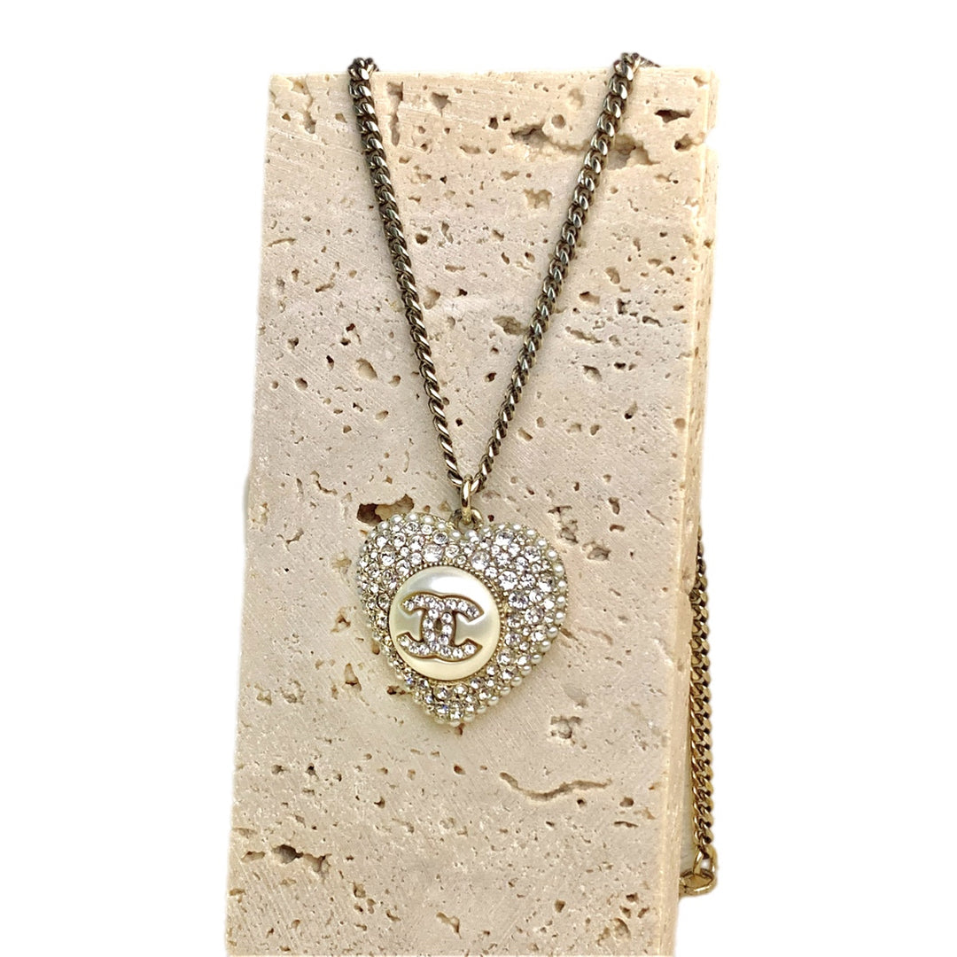 Chanel Heart Crystal Necklace