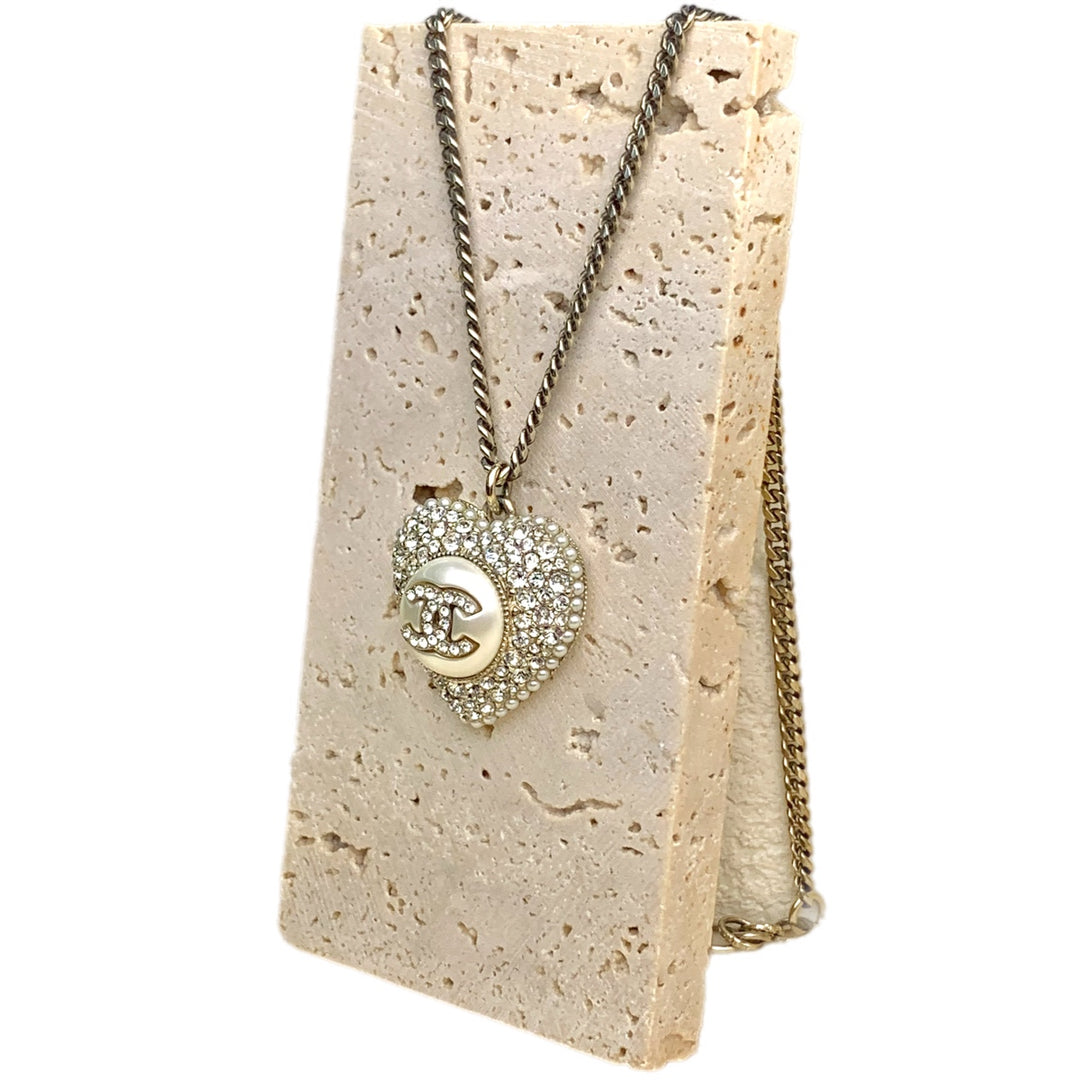 Chanel Heart Crystal Necklace