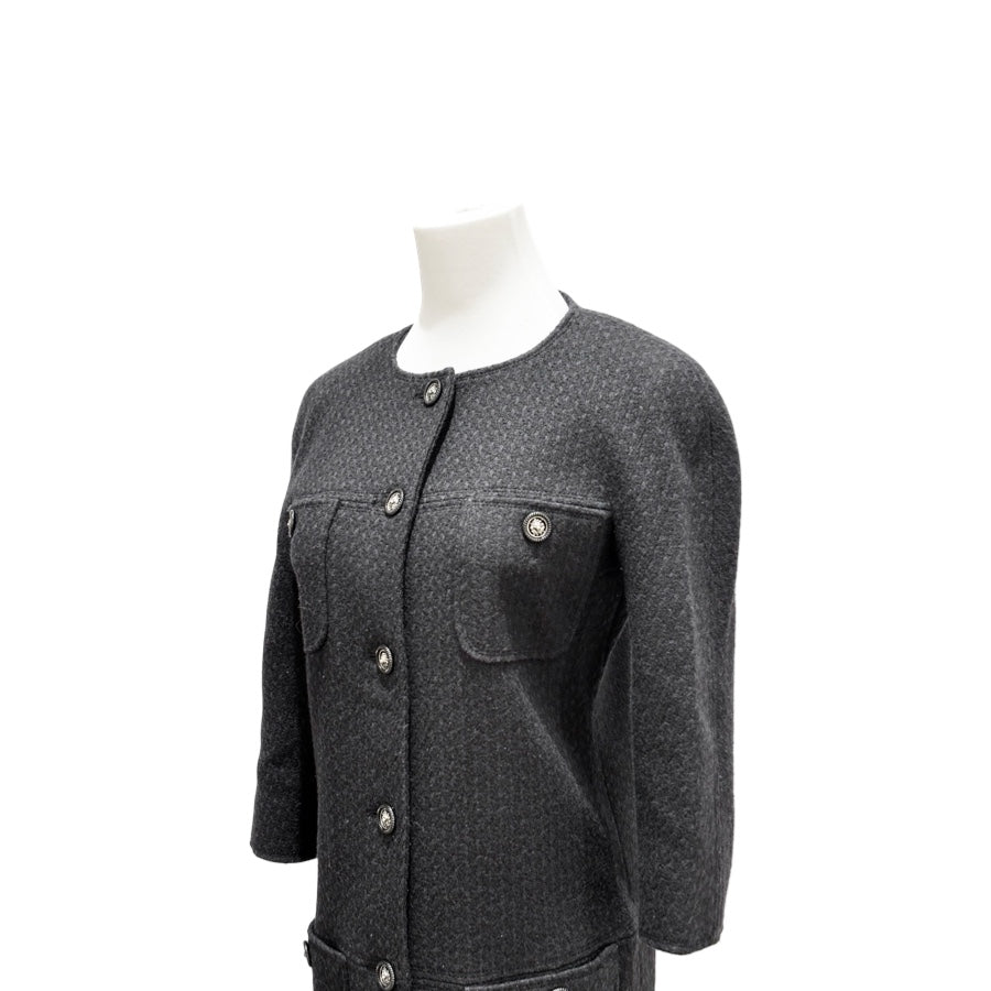 Chanel Black /Blue Tweed Jacket #34
