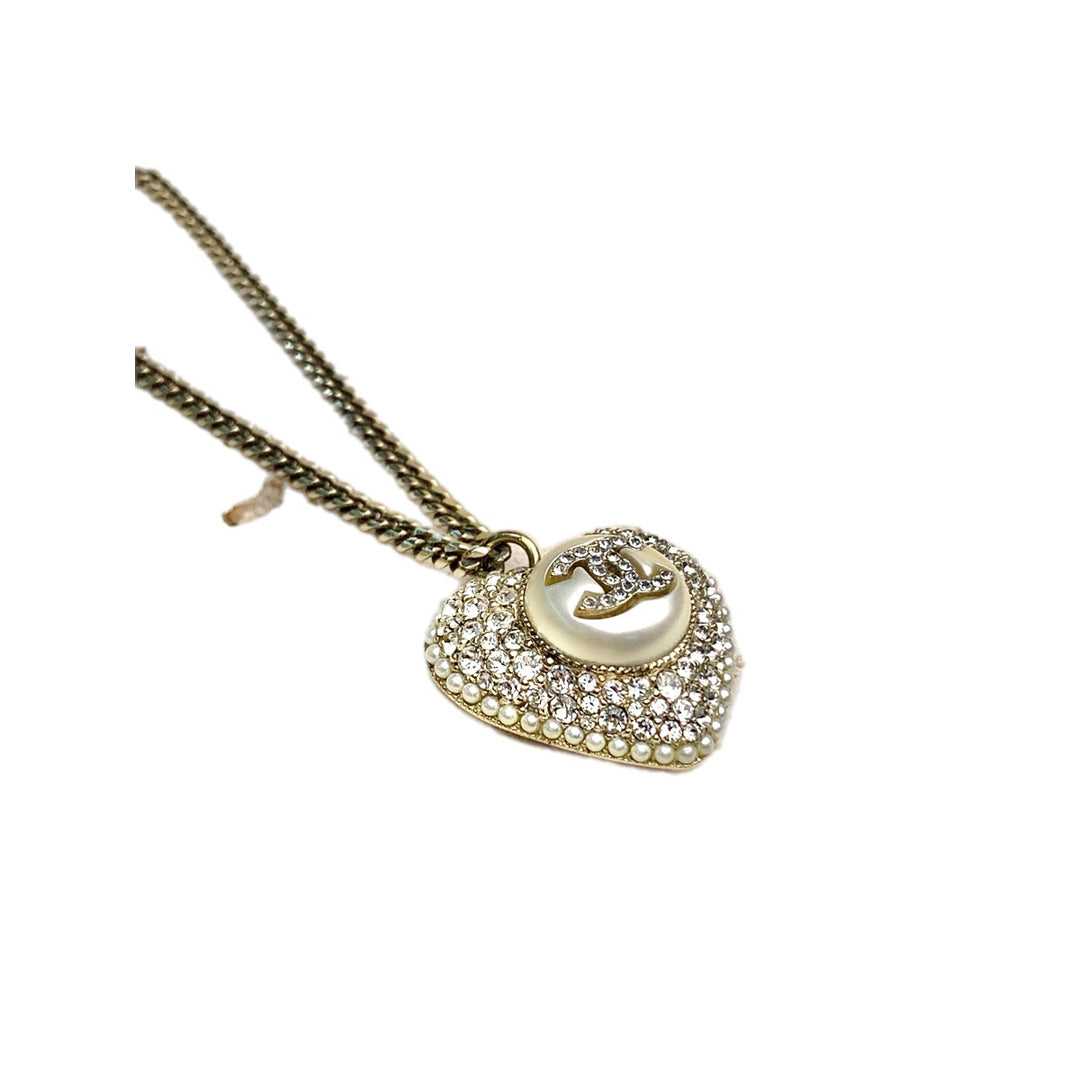 Chanel Heart Crystal Necklace